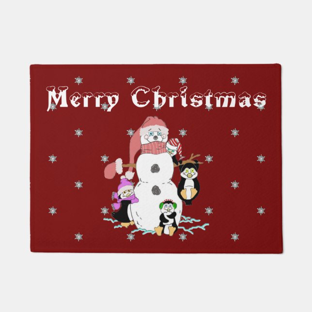 Felpudo Navidades Snowman y Penguin (Anverso)