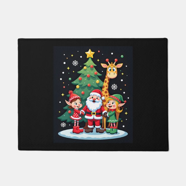 Felpudo Navidades Squad Santa Giraffe Elf Dabbing (Anverso)