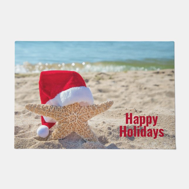 Felpudo Navidades Starfish En Beach Sand Doormat (Anverso)