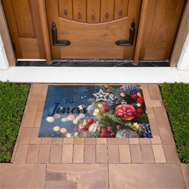 Felpudo Navidades Tema Personalizado Door Mat (Exterior)