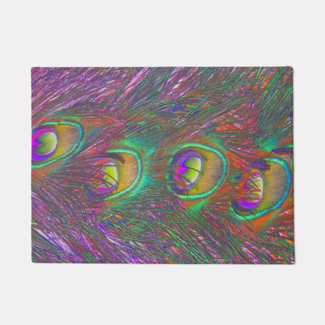 Felpudo Navidades Tinsel Peacock Feathers (Anverso)