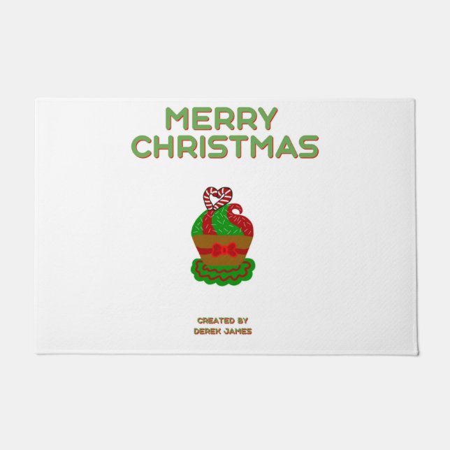 Felpudo Navidades Torta torta Doormat (60,96 cm x 91,44 cm (Anverso)