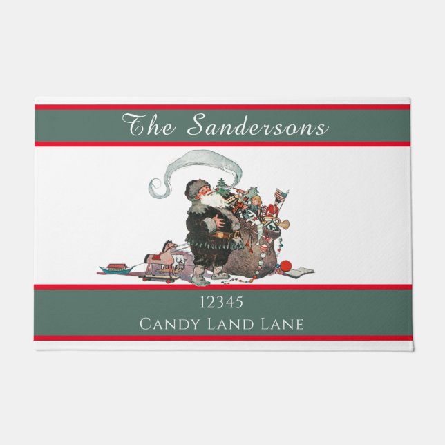 Felpudo Navidades tradicionales Nombre de la familia Vinta (Anverso)