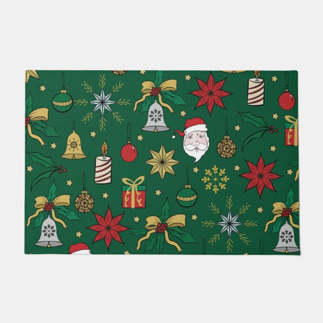 Felpudo Navidades únicos del Amanecer Mano Dodle Diseño Ve (Anverso)
