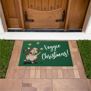 Felpudo ¡Navidades Veggie! Cerdo de Guinea con brotes de m