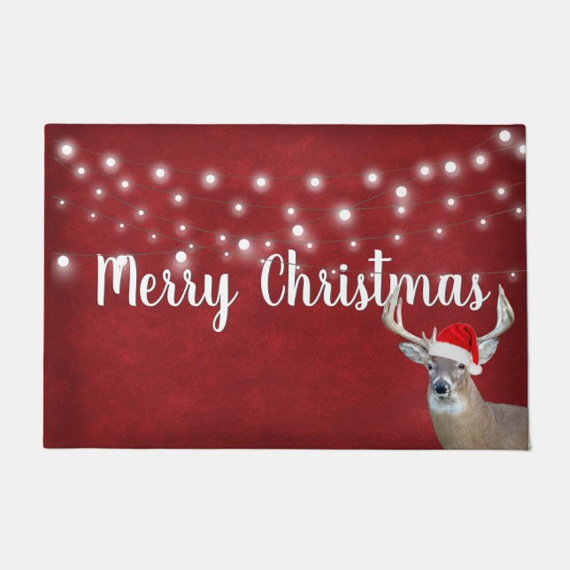 Felpudo Navidades venados con luces Doormat (Anverso)