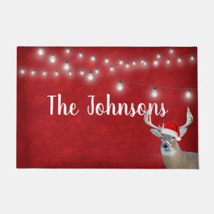 Felpudo Navidades venados con luces y nombre