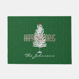 Felpudo Navidades verdes del árbol de Navidad del aluminio