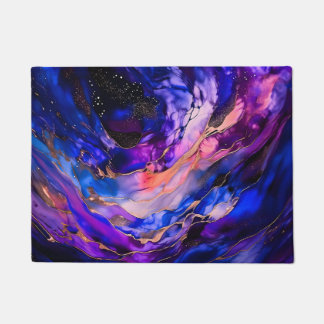 Felpudo Nebulosa del espacio púrpura en tinta de alcohol