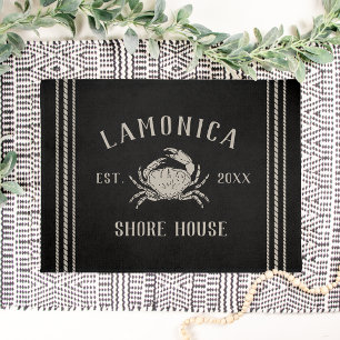 Felpudo Negro Cangrejo personalizado de Rustic Shore Hou