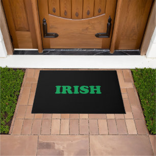 Felpudo Negro verde irlandés del Día de San Patricio