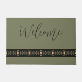 Felpudo Negro Verde Y Engranaje