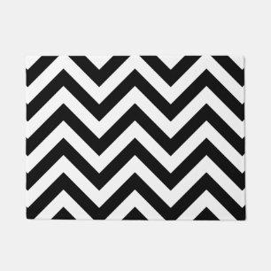 Felpudo Negro y blanco del modelo de zigzag