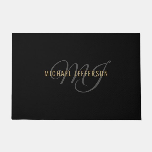 Felpudo  Negro y oro - Personalizado (Anverso)