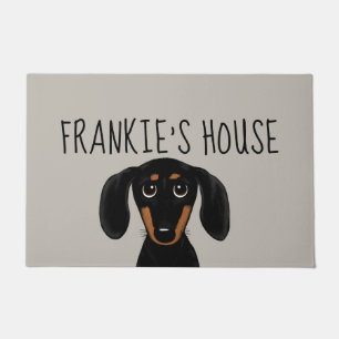 Felpudo Negro y Personalizado de perro gracioso de Tan Dac