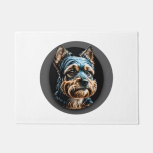 Felpudo negro yorkshire terrier
