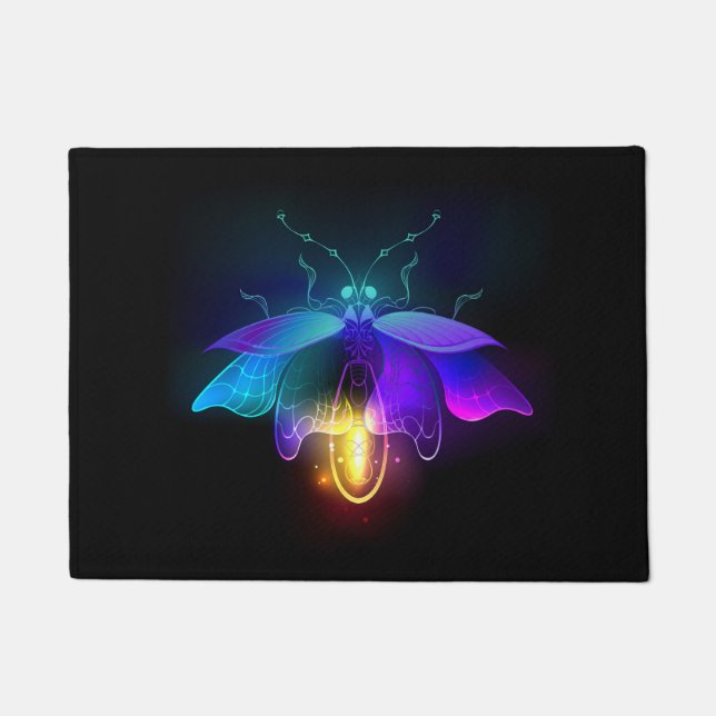 Felpudo Neon Firefly en negro (Anverso)