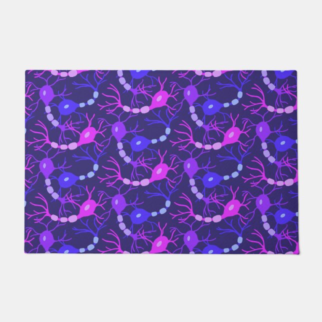 Felpudo Neuronas Conectadas Neon Morado (Anverso)