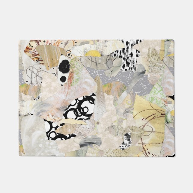 Felpudo Neutral Elegant Abstract Collage Design (Anverso)