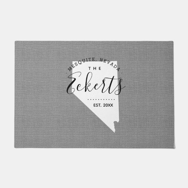 Felpudo Nevada Family Monogram State Doormat (Anverso)