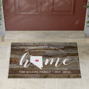 Felpudo Nevada Home State Personalized Wood Look