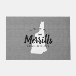 Felpudo New Hampshire Family Monogram State Doormat