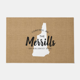 Felpudo New Hampshire Family Monogram State Doormat