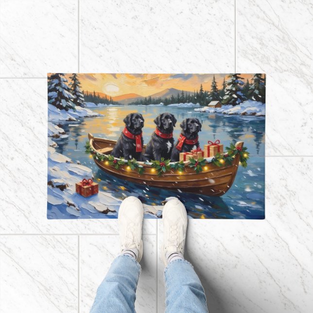 Felpudo Newfoundland Dog Christmas Boat Holiday (Interior)
