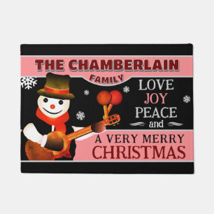 Felpudo Nieto divertido en Gorra y bufanda NAVIDADES NEG