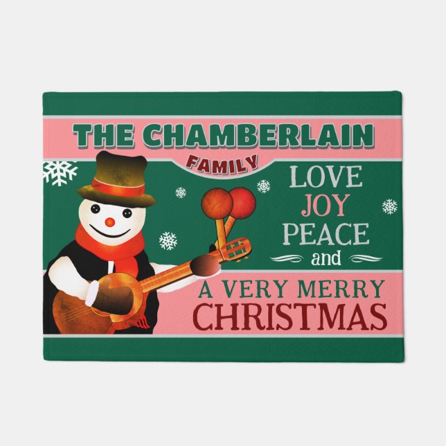 Felpudo Nieto divertido en Gorra y bufanda | NAVIDADES VER (Anverso)