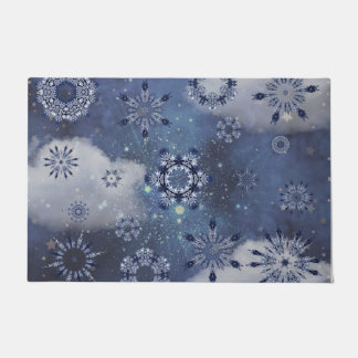 Felpudo Nieve azul