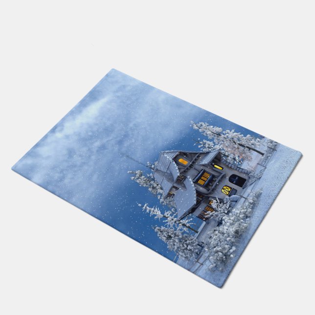 Felpudo Nieve navidad en casa de Gingerbread (Angular)
