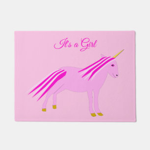 Felpudo Niña Rosa bonito Personalizado Unicornio
