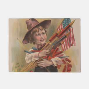Felpudo Niño con Fuegos Artificiales, Bandera Americana, I