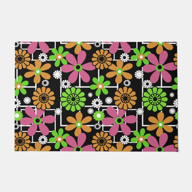 Felpudo Niños lindos y sin igual diseño floral personaliza (Anverso)