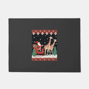 Felpudo Niños Niñas Papá Noel Montando Jirafa Trineo Feo