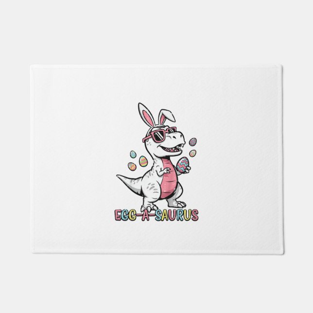 Felpudo Niños Pascua Dino Conejo Huevo A Saurus Trex Conej (Anverso)