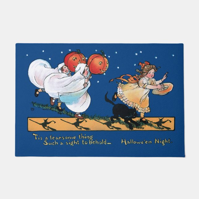 Felpudo Niños ventilados miedos en la noche de Halloween (Anverso)