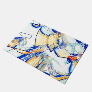 Felpudo No de tinta drenada, imagen con puntos azul cian y