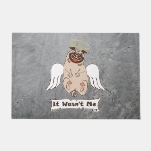 Felpudo No fui yo angel pug cita graciosa Doormat