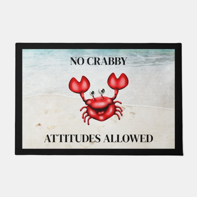 Felpudo No hay Actitudes Crabby cerca de Mat (Anverso)