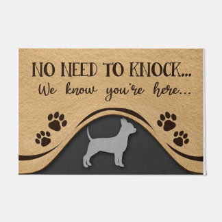 Felpudo No Need To Knock Mat, Funny Chihuahua Design
