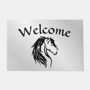 Felpudo Noble bienvenida a caballo