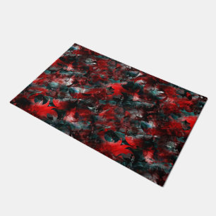 Felpudo Noche con hojas rojas ostentosamente estropeadas c