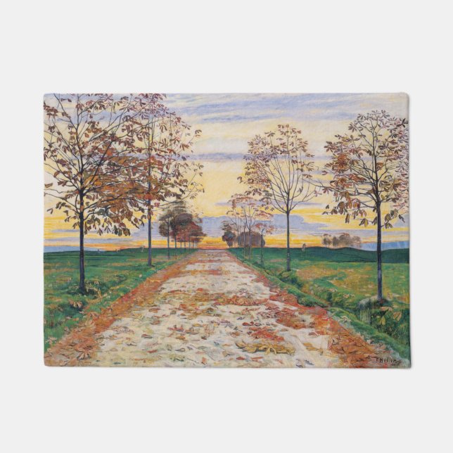 Felpudo Noche de otoño (por Ferdinand Hodler) (Anverso)