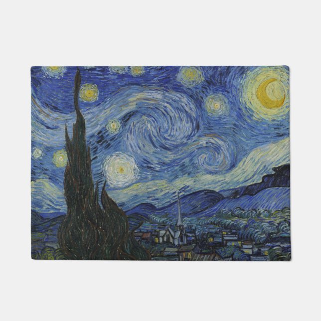 Felpudo "Noche estrellada" por Van Gogh (Anverso)