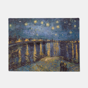 Felpudo Noche estrellada sobre el río Ródano por Vincent V