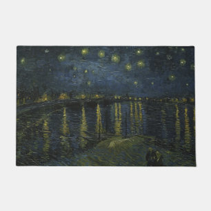 Felpudo Noche estrellada sobre el Ródano, pintura al óleo 