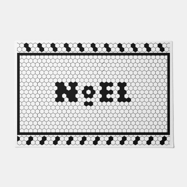 Felpudo Noel Navidades Fun Farmhouse Tile Design (Anverso)