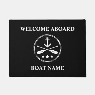 Felpudo Nombrar ancla náutica con la bienvenida de los rem